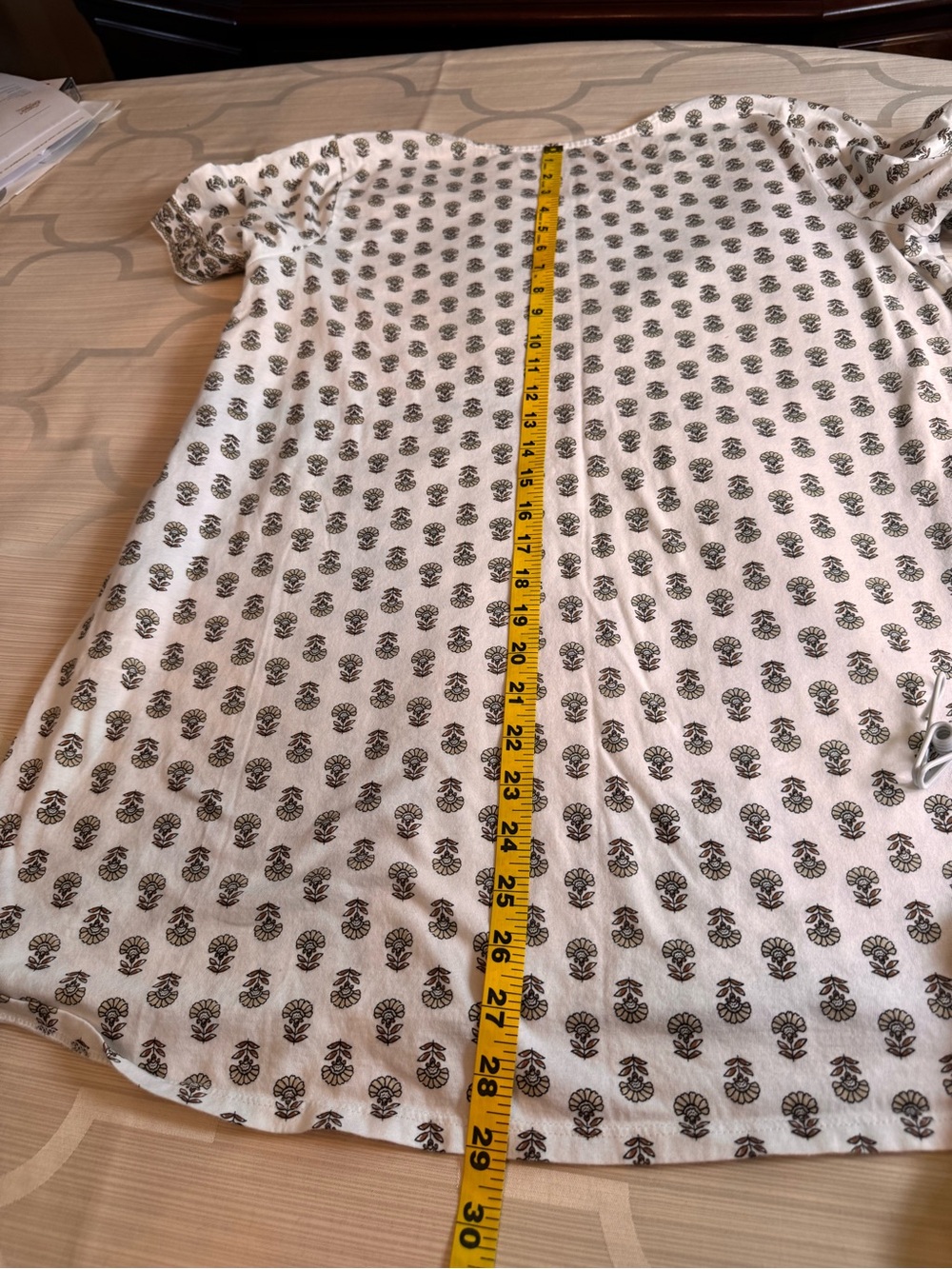 Pure Jill Scoop-Neck Tee with Tan Floral Print - Picture 8 of 11